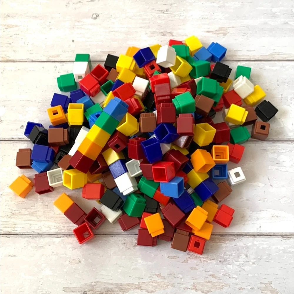 Learning Resources Stacking Unifix Blocks Stackers Toys Rainbow Colors 100pc Set